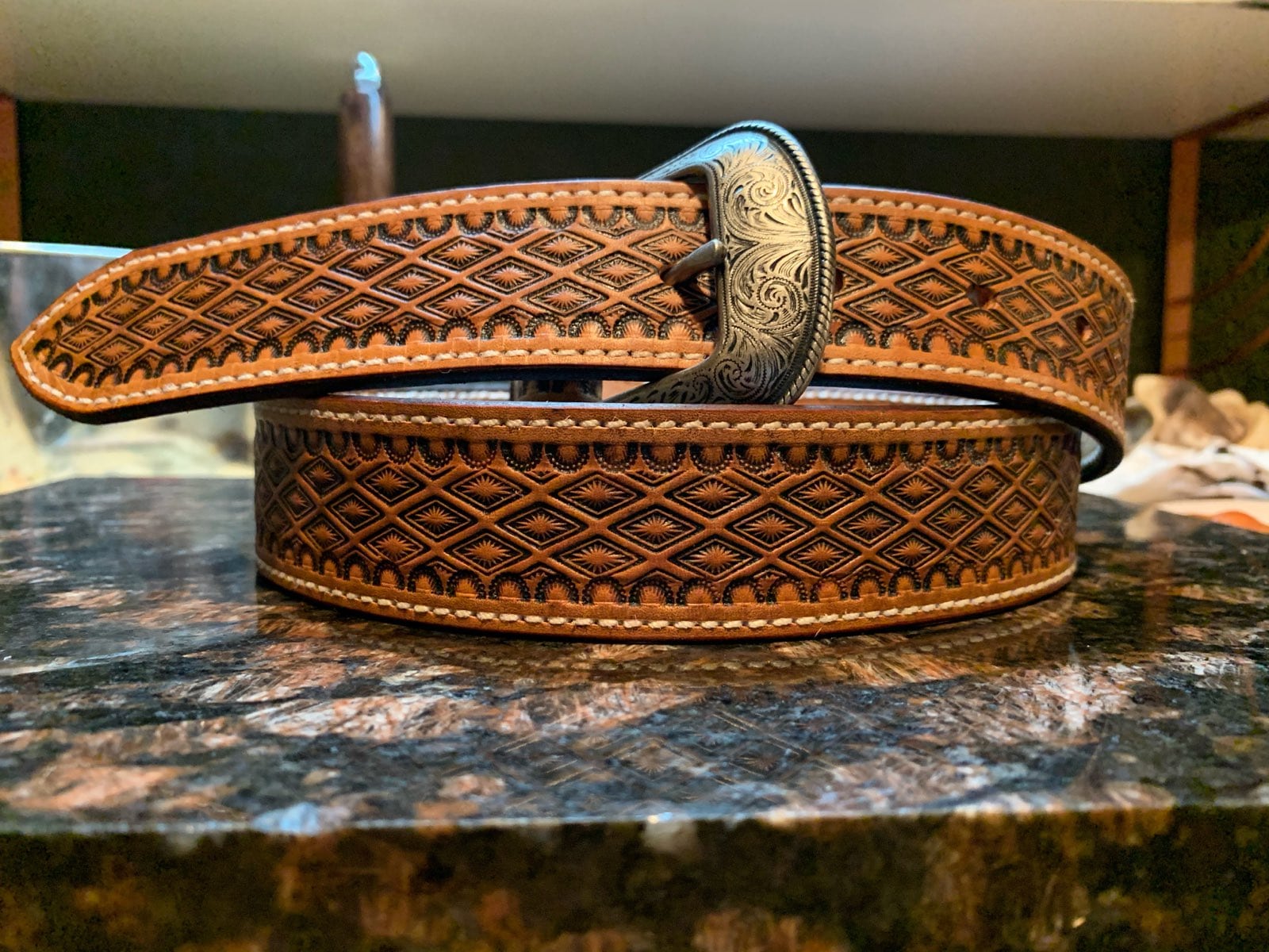 Leather Belt Handmade Art Work