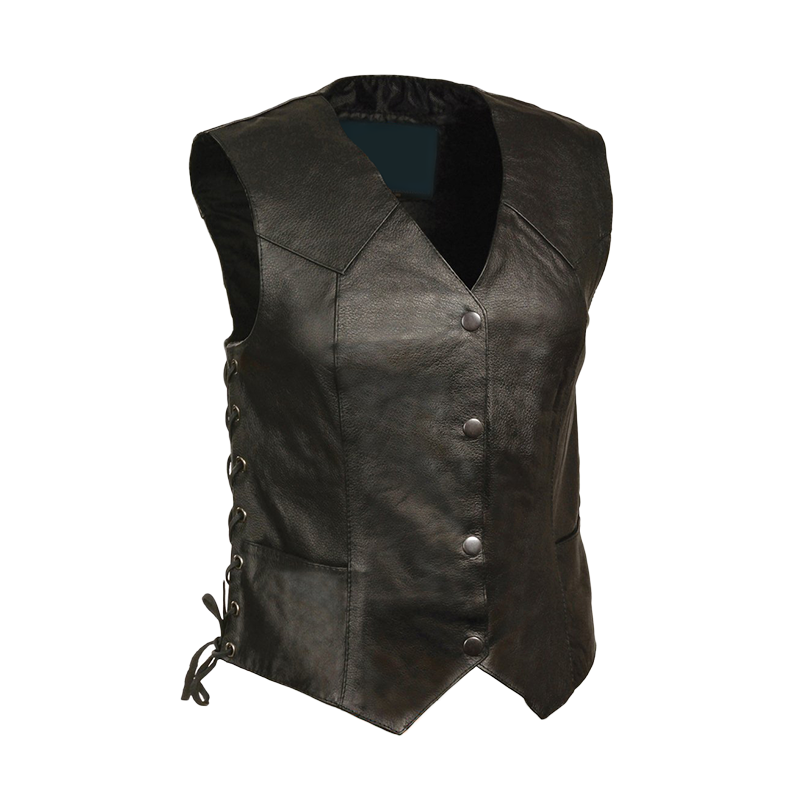 Black Lamb Leather Vest