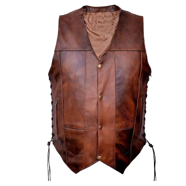 Men Brown Leather vest