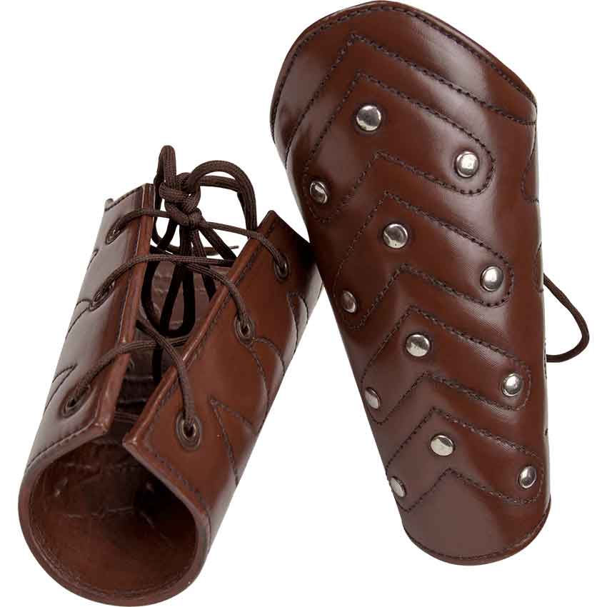 Brown Leather Arm Bracers