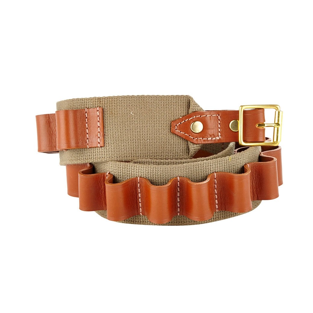 Canvas Cartridge Belt With Leather