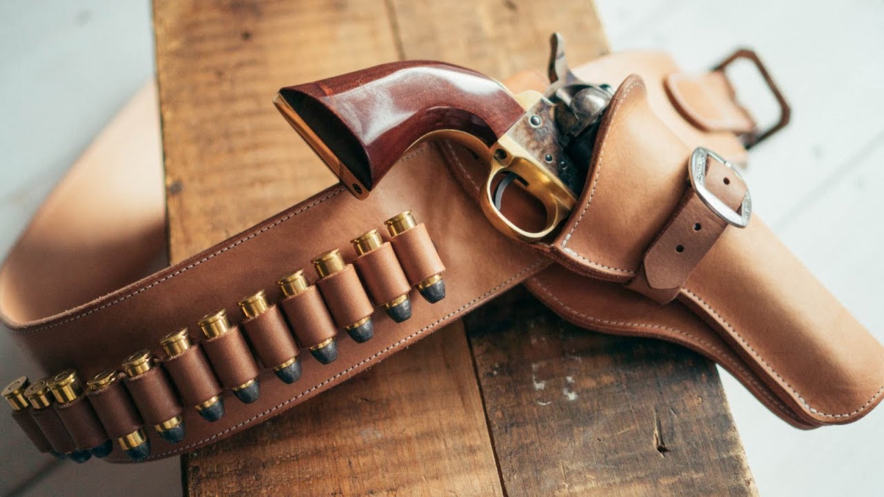 Leather Pistol Cover With Belt